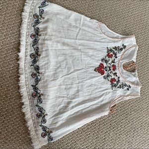 Max Studio Embroidered Linen Tank XL